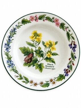 Royal Worcester Black Mustard Botanical 6" Floral Butterfly Plate